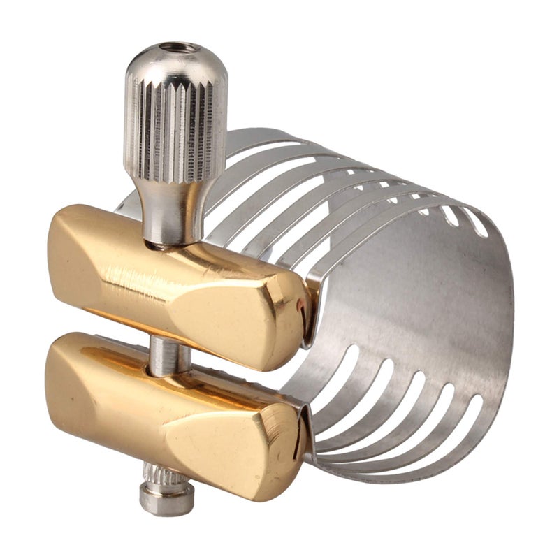 Mxfans Twin Screws Adjustment Alto Saxophone Mouthpiece Sax Ligature Silver for Plastic Mouthpieces - Image 3